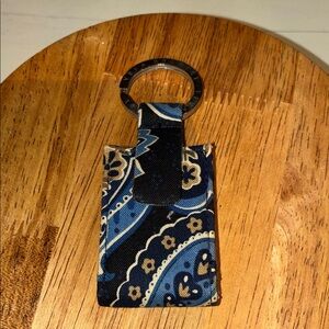 Vera Bradley Blue and Black Patterned Keychain Holder with 4 picture holders.